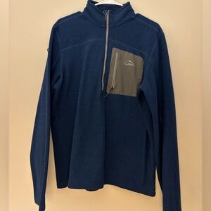 L.L. Bean Navy Fleece with Charcoal Pocket
